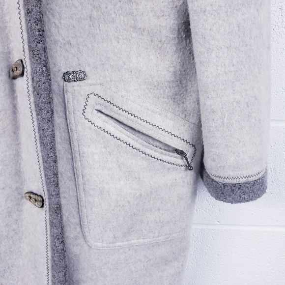 M & G Made In Germany Boiled Wool Hooded Toggle Duffle Coat Cream Size US 18 - Picture 5 of 8